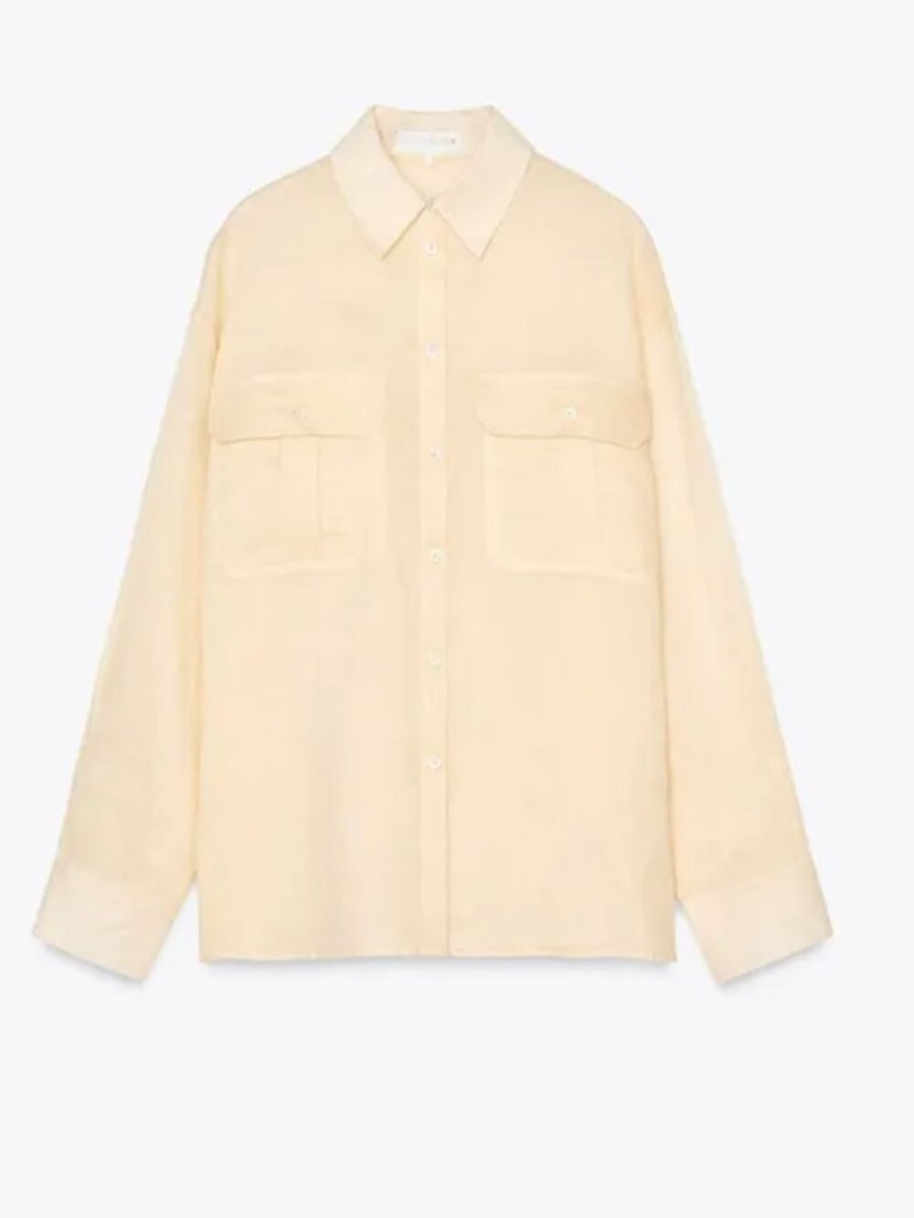Zara ZW Collection Women Ecru 100% Ramie Shirt Size S NWOT - Picture 5 of 8